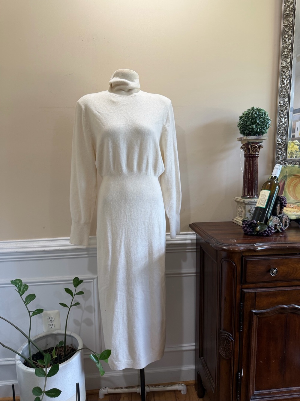 & Other Stories White Turtleneck Sweater - Classic Cashmere-Feel Dress